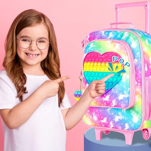 Girls' Cute Unicorn Rolling Suitcase - Pink