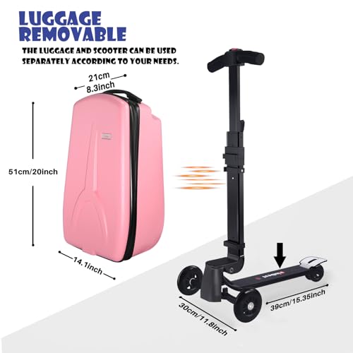 iubest Kids Scooter Suitcase Combo, Pink