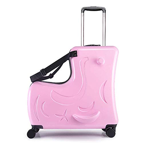 Kids ride-on Suitcase for Ages 1-6 (Pink, 20")