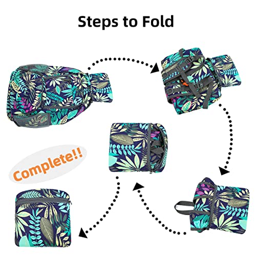 FENGDONG 35L Waterproof Travel Backpack - A7 Blue Leaf