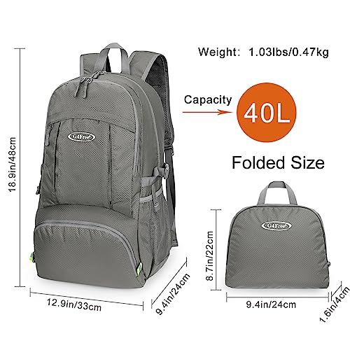 G4Free Waterproof Hiking Backpack for Travel, 40L