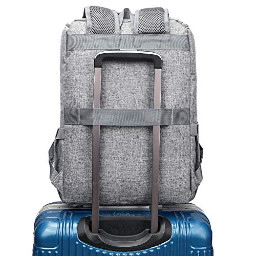 Vintage Laptop Backpack with USB Charging Port - Grey