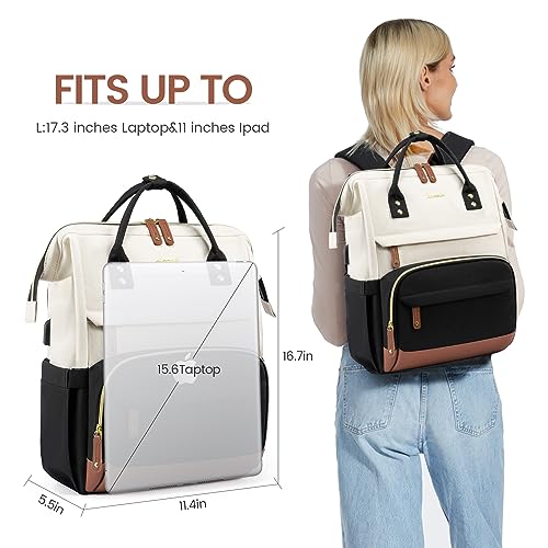 15.6" Wide Open Laptop Backpack Bag, USB Charging