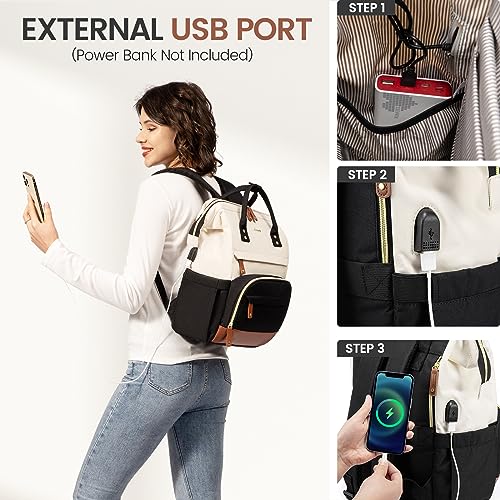 15.6" Wide Open Laptop Backpack Bag, USB Charging