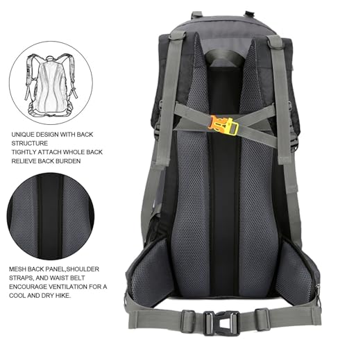 60L Waterproof Hiking Camping Backpack with Rain Cover