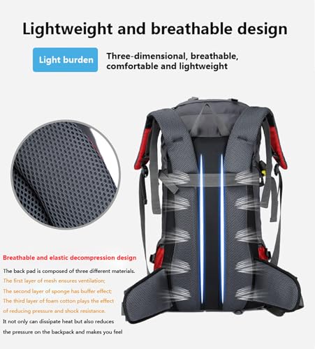 60L Waterproof Hiking Camping Backpack with Rain Cover