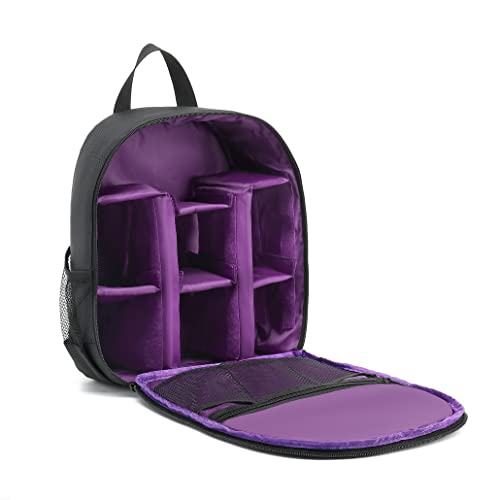 Purple Waterproof Camera Sling Backpack for Travelers