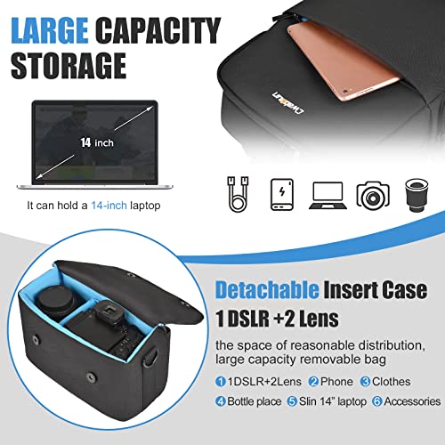 Waterproof Camera Backpack for DSLR Mirrorless SLR Cameras