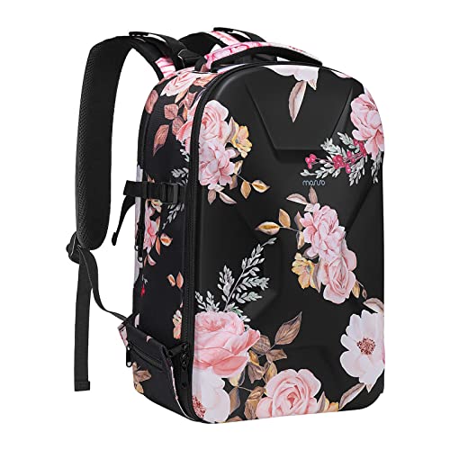 MOSISO Camera Backpack, Peony Waterproof Hardshell - Black