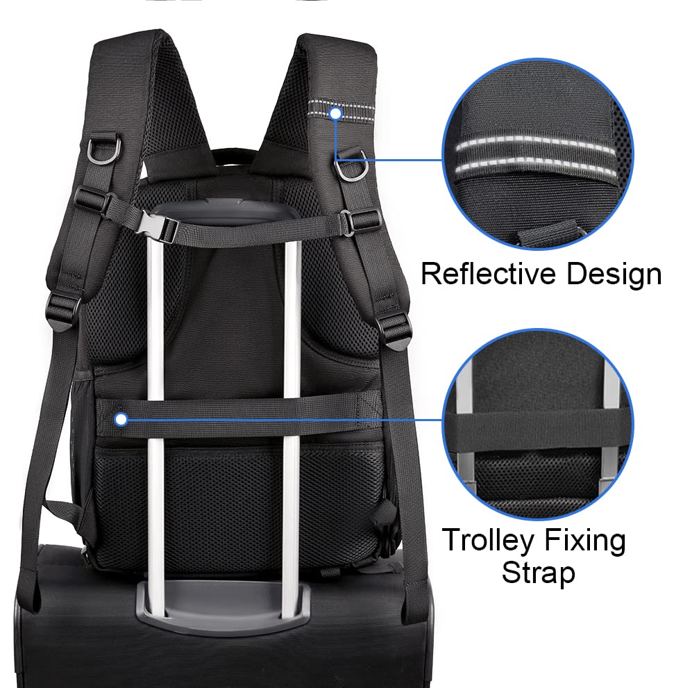 Cwatcun Professional Camera Backpack - Waterproof, Black