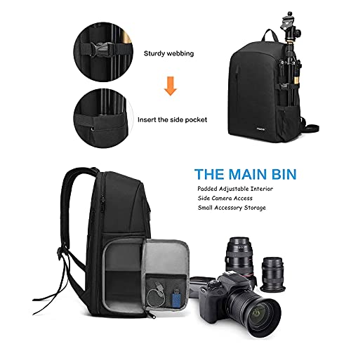 MOSISO Camera Backpack with Tripod Holder, Black