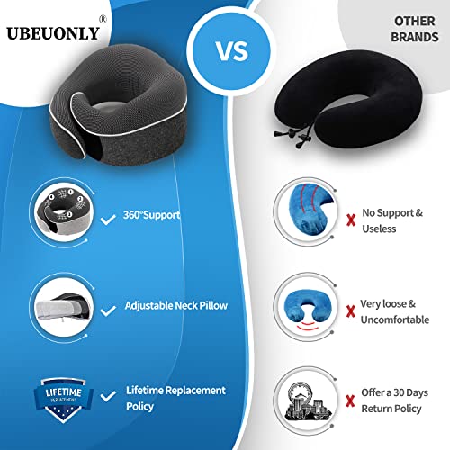 UBEUONLY Adjustable Travel Neck Pillow - Black
