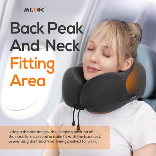 MLVOC Memory Foam Travel Pillow with 3D Eye Mask