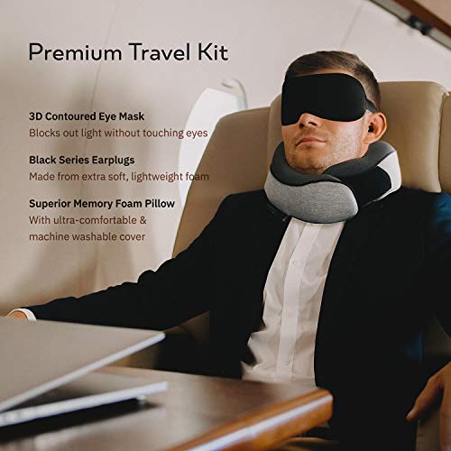 Proglobe Travel Pillow with Eye Masks, Earplugs & Bag