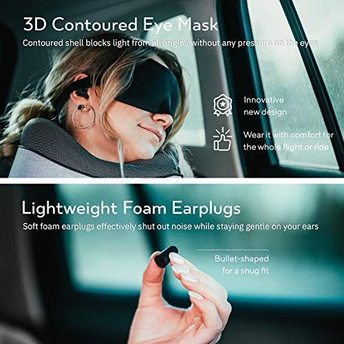 Proglobe Travel Pillow with Eye Masks, Earplugs & Bag