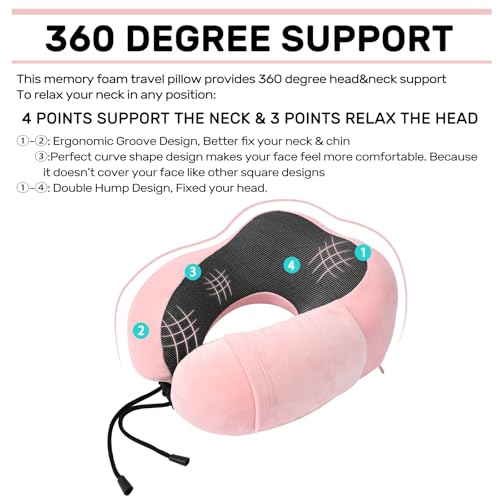 Travel Pillow Set: Memory Foam Neck Pillows for Comfort