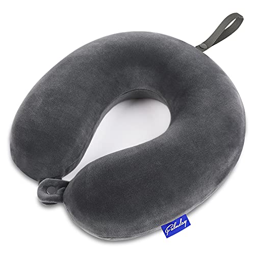 Memory Foam Travel Pillow for Airplanes - Dark Gray