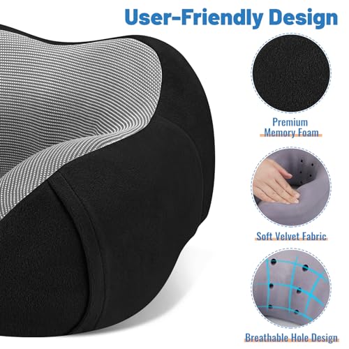 CloudBliss Travel Pillow - Premium Memory Foam Neck Pillow