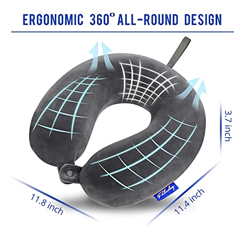 Memory Foam Travel Pillow for Airplanes - Dark Gray