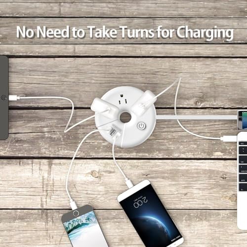 Portable Travel Power Strip with 3 Outlets and 3 USB