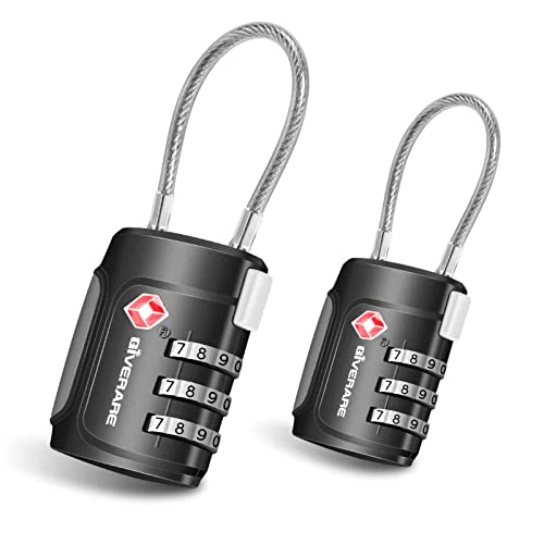 TSA Approved Luggage Locks, Cable Combination - Travel Sentry Accepted