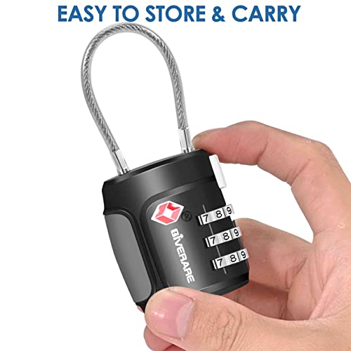 TSA Approved Luggage Locks, Cable Combination - Travel Sentry Accepted