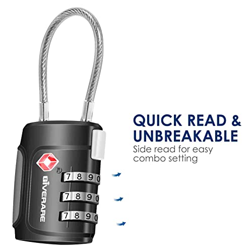 TSA Approved Luggage Locks, Cable Combination - Travel Sentry Accepted