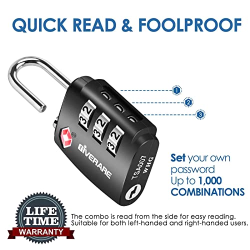 TSA Approved Travel Luggage Locks, 2-Pack, Keyless