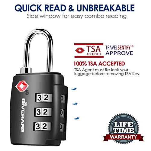 TSA Approved Travel Luggage Locks, 2-Pack, Keyless
