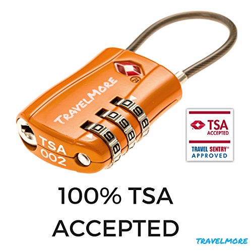 TSA Approved Luggage Locks for Suitcases - Orange