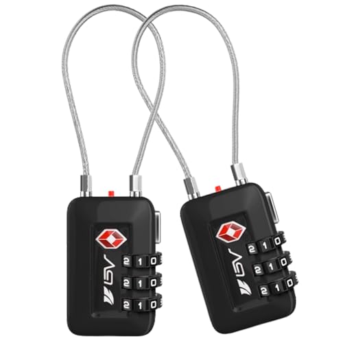 Black TSA Approved Combination Luggage Lock, 2 Pack