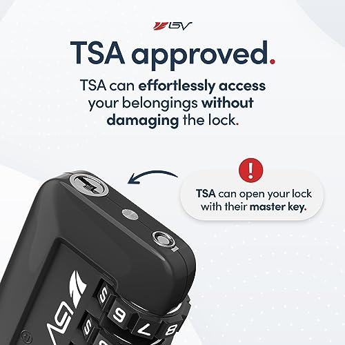 Black TSA Approved Combination Luggage Lock, 2 Pack