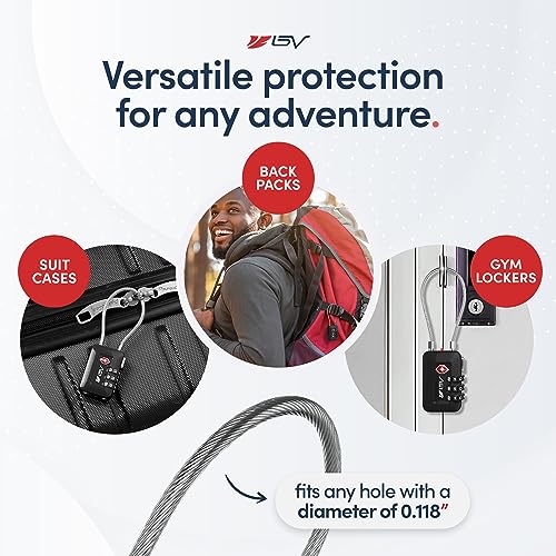 Black TSA Approved Combination Luggage Lock, 2 Pack