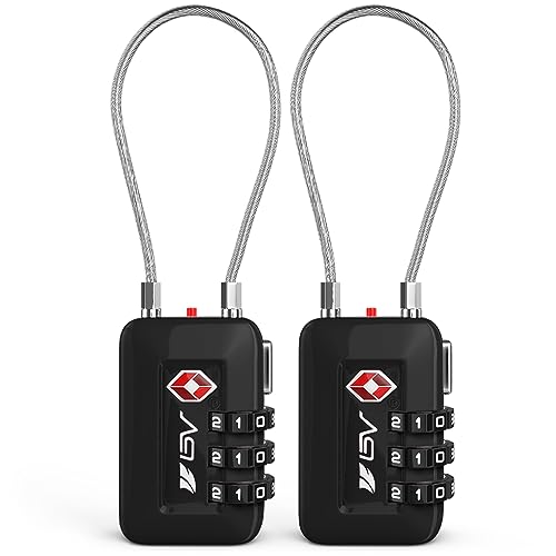 Black TSA Approved Combination Luggage Lock, 2 Pack