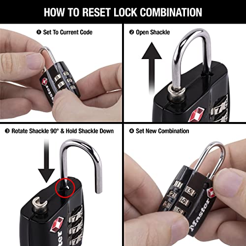 Master Lock TSA-Approved Luggage Lock, Black
