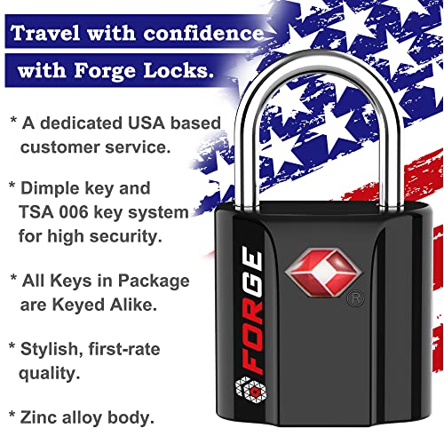 TSA Approved 2-Pack Black Travel Luggage Lock
