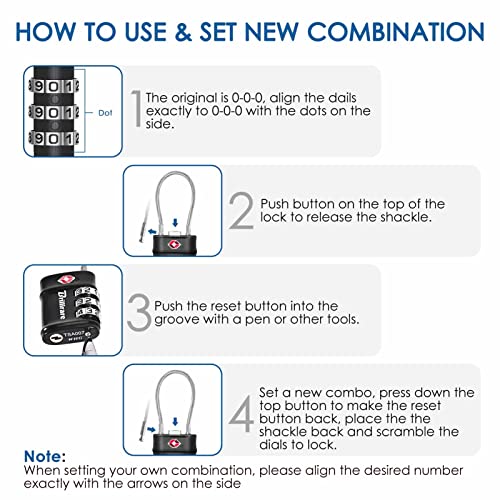 TSA Approved Luggage Locks - 2 Pack