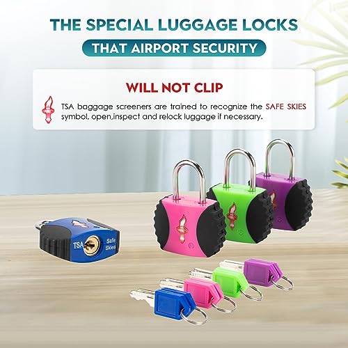 DUALCROWN TSA Approved Luggage Lock, 4 Pack