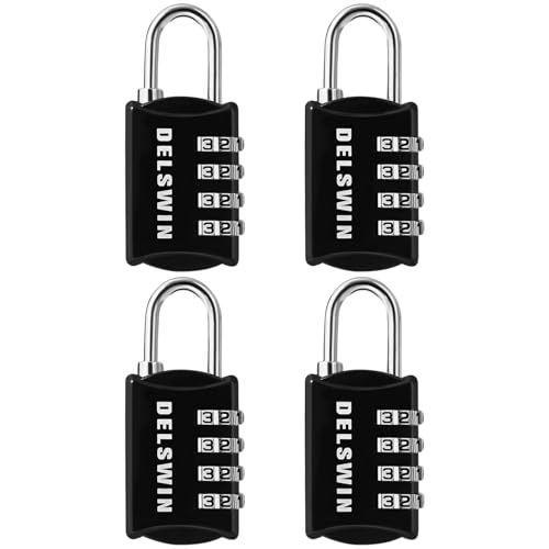 4-Digit Combination Lock for Backpack and Luggage (Pack of 4)