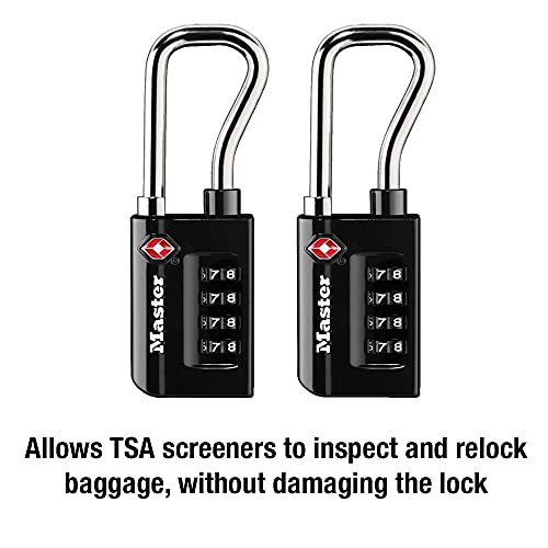 Master Lock 2-Pack TSA Approved Luggage Lock, Black