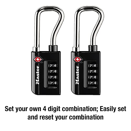 Master Lock 2-Pack TSA Approved Luggage Lock, Black