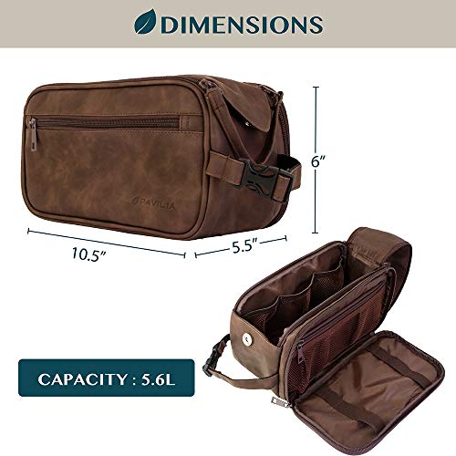 PAVILIA Men's Travel Toiletry Bag Organizer