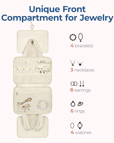 BAGSMART Toiletry Travel Bag with Jewelry Organizer