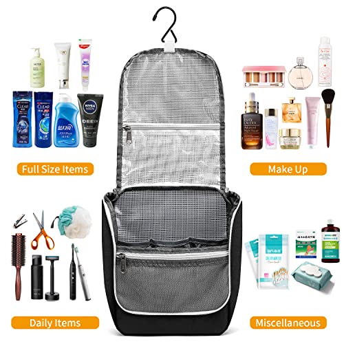 Della Gao Black Water Repellent Travel Toiletry Bag