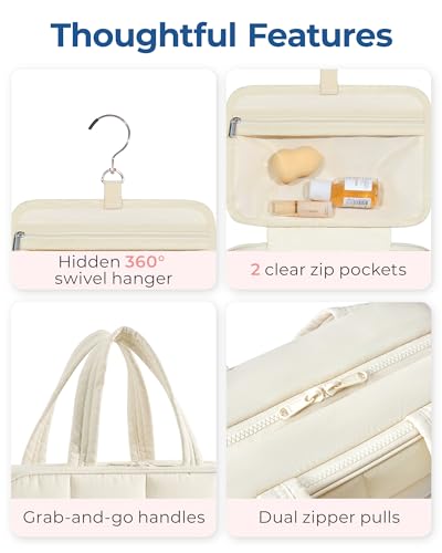 BAGSMART Toiletry Travel Bag with Jewelry Organizer