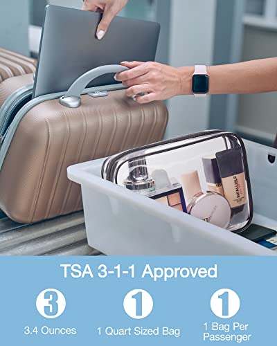 BAGSMART Clear Toiletry Bag, 2-Pack TSA-Approved Travel