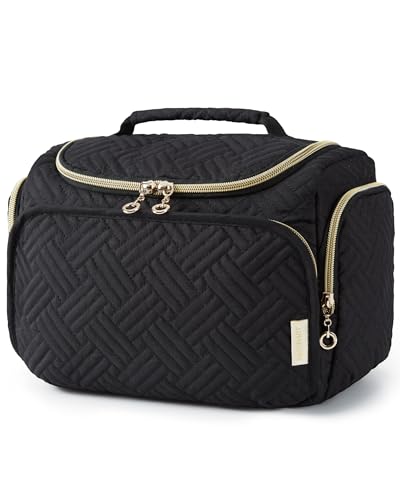 BAGSMART Large Wide-Open Travel Toiletry Bag, Black