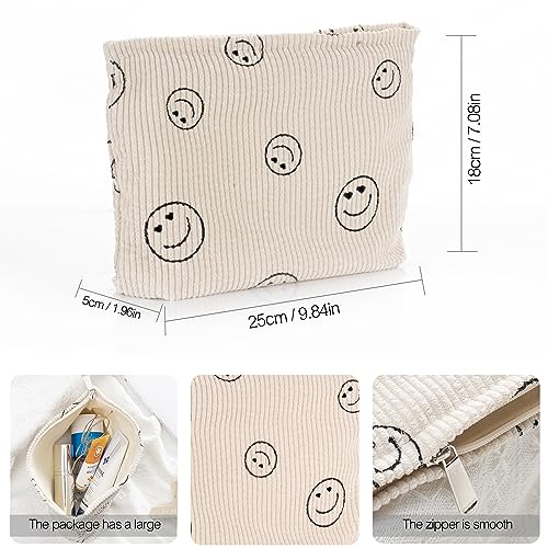 Corduroy Toiletry Bag for Women and Men - Beige