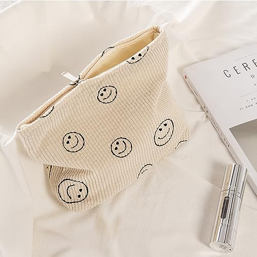 Corduroy Toiletry Bag for Women and Men - Beige