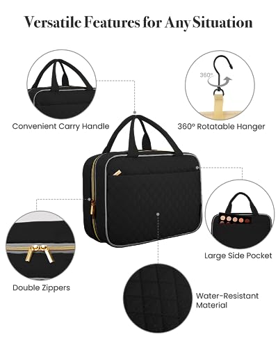 MarikaLife Hanging Travel Toiletry Bag - Black